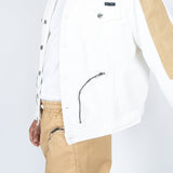 Oversized Denim Jacket In Sand With Panels - Liquor n Poker