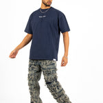 Oversized Navy T-Shirt "Eternal Paradise" Back Print - Liquor n Poker