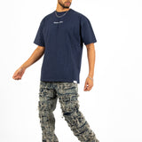 Oversized Navy T-Shirt "Eternal Paradise" Back Print - Liquor n Poker