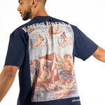 Oversized Navy T-Shirt "Eternal Paradise" Back Print - Liquor n Poker