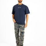 Oversized Navy T-Shirt "Eternal Paradise" Back Print - Liquor n Poker