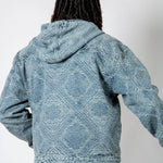 Oversized Paisley Jacquard Denim Hooded Jacket - Liquor n Poker