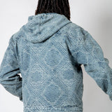 Oversized Paisley Jacquard Denim Hooded Jacket - Liquor n Poker