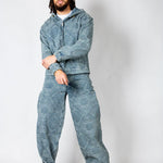 Oversized Paisley Jacquard Denim Hooded Jacket - Liquor n Poker