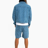 Oversized Pinstripe Jacquard Denim Jacket - Liquor n Poker
