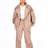 Oversized Printed Biker Jacket - Liquor n Poker