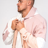 Oversized Varsity Spliced Zip Hoodie - Liquor n Poker