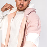 Oversized Varsity Spliced Zip Hoodie - Liquor n Poker