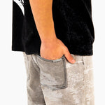 Oversized Washed Grey Textured Denim Shorts - Liquor n Poker