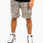 Oversized Washed Grey Textured Denim Shorts - Liquor n Poker
