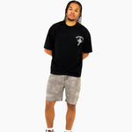 Oversized Washed Grey Textured Denim Shorts - Liquor n Poker