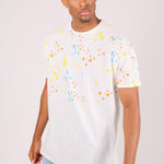 Oversized White Paint Splatter T-Shirt - Liquor n Poker