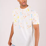 Oversized White Paint Splatter T-Shirt - Liquor n Poker