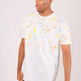 Oversized White Paint Splatter T-Shirt - Liquor n Poker