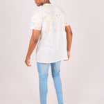 Oversized White Paint Splatter T-Shirt - Liquor n Poker