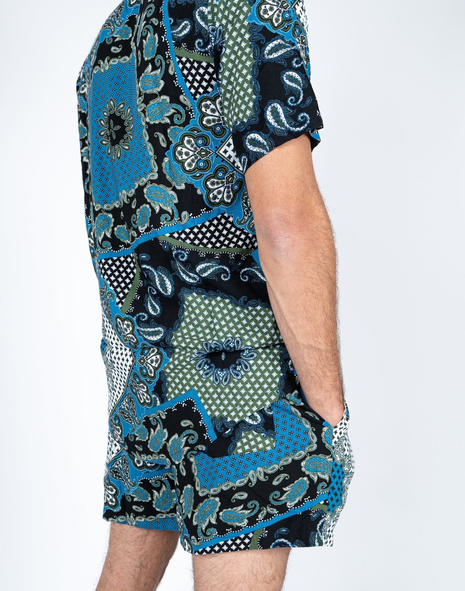 Paisley Bandana Print Short & Shirt Twinset - Liquor n Poker