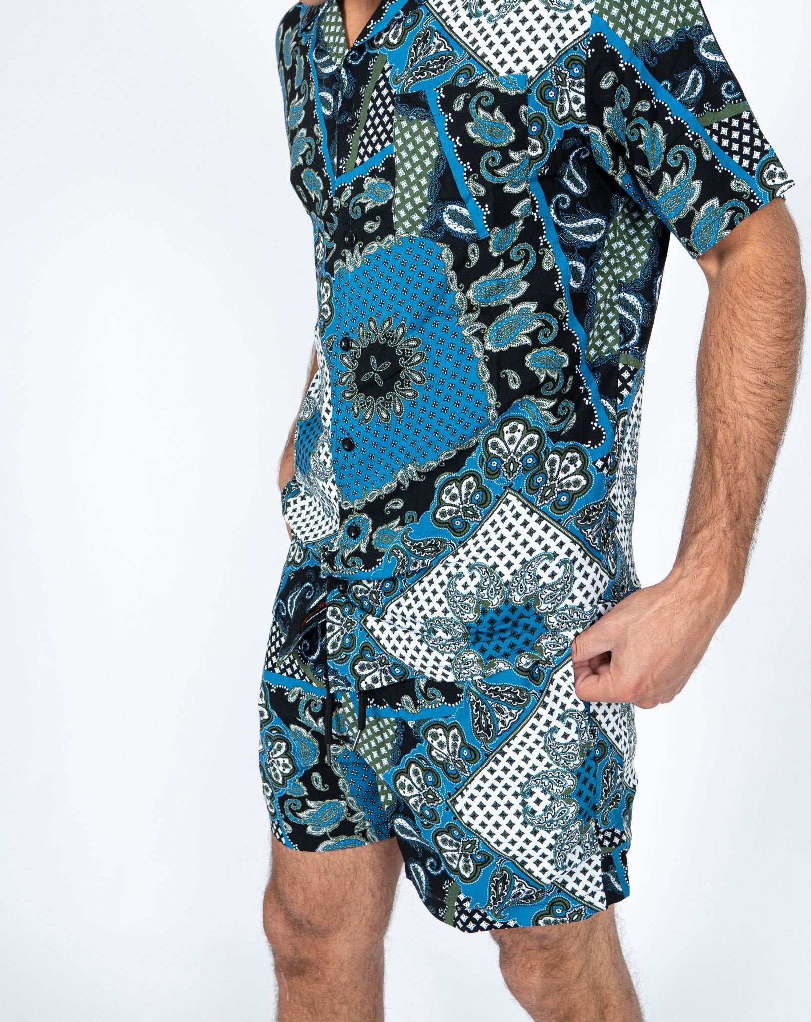 Paisley Bandana Print Short & Shirt Twinset - Liquor n Poker