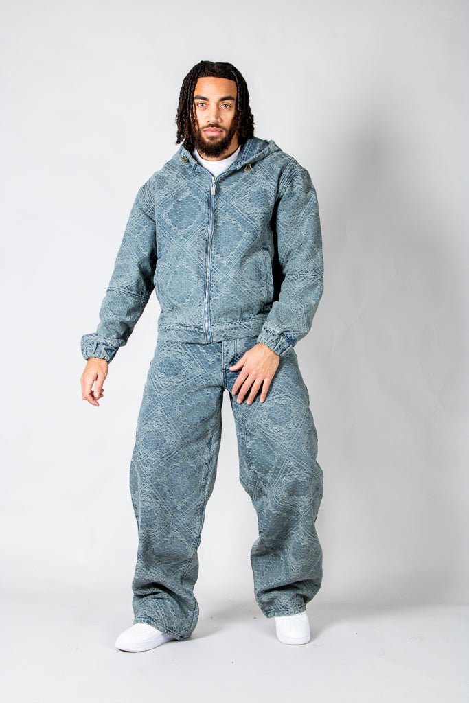 Paisley Jacquard Denim Baggy Carpenter Jeans - Liquor n Poker