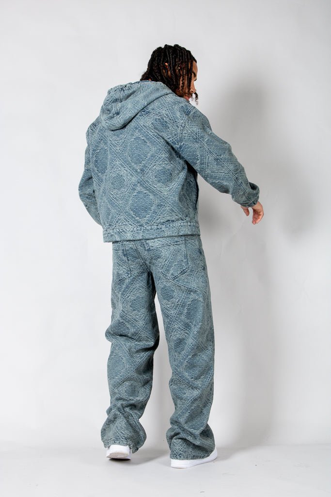 Paisley Jacquard Denim Baggy Carpenter Jeans - Liquor n Poker