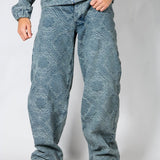 Paisley Jacquard Denim Baggy Carpenter Jeans - Liquor n Poker