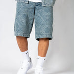 Paisley Jacquard Relaxed Denim Jorts - Liquor n Poker
