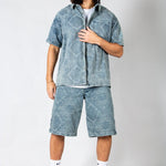 Paisley Jacquard Relaxed Denim Jorts - Liquor n Poker