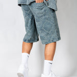 Paisley Jacquard Relaxed Denim Jorts - Liquor n Poker