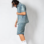 Paisley Jacquard Relaxed Denim Jorts - Liquor n Poker