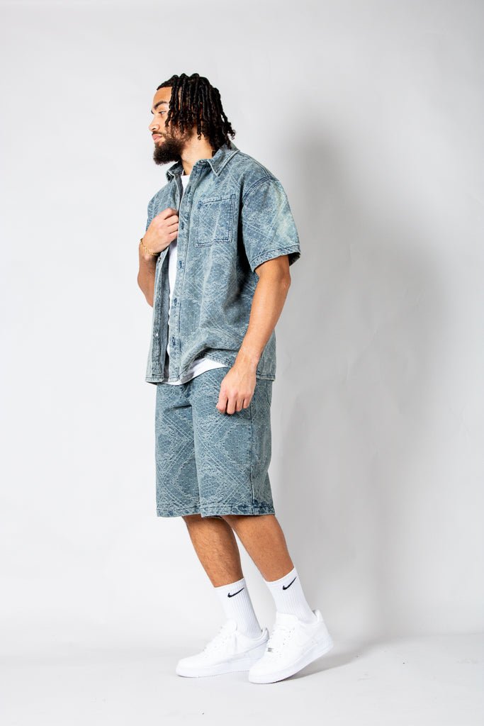 Paisley Jacquard Relaxed Denim Shirt - Liquor n Poker