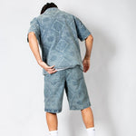 Paisley Jacquard Relaxed Denim Shirt - Liquor n Poker