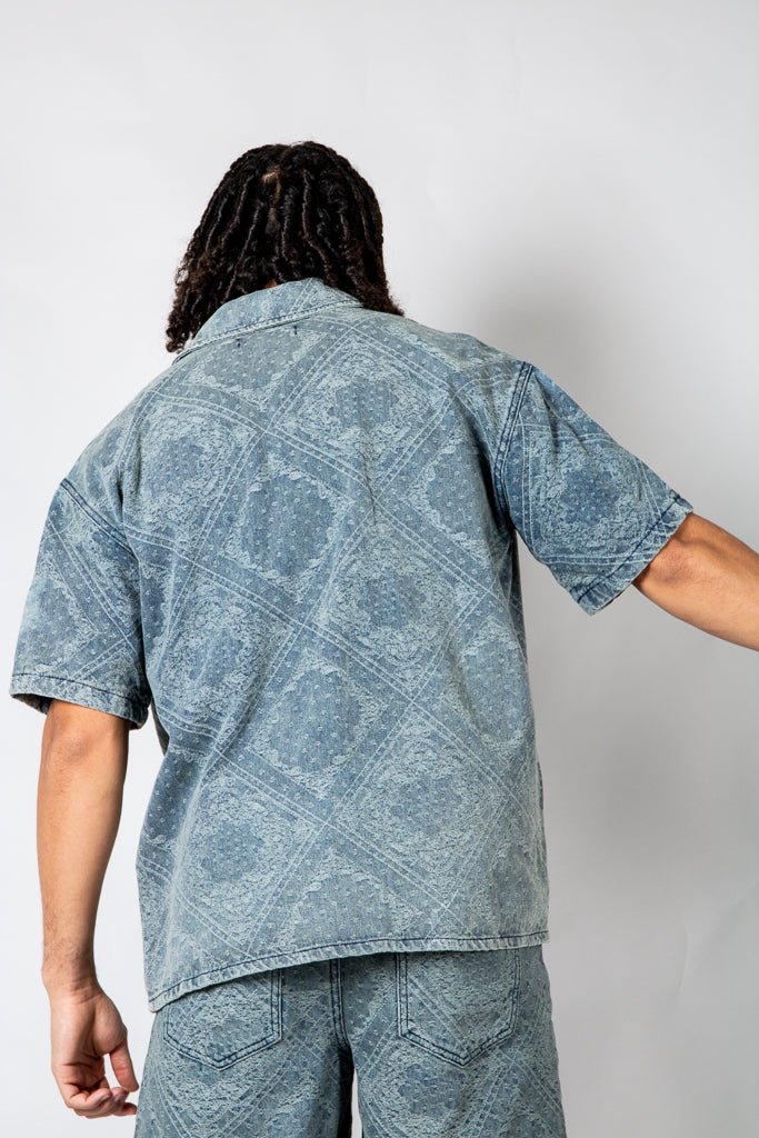 Paisley Jacquard Relaxed Denim Shirt - Liquor n Poker