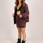 Pink Acid Wash Denim Mini Skirt - Liquor n Poker