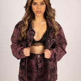 Pink Acid Wash Denim Mini Skirt - Liquor n Poker