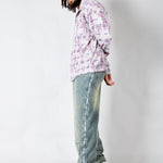 Pink Check Long Sleeve Button Through Shirt - Liquor n Poker