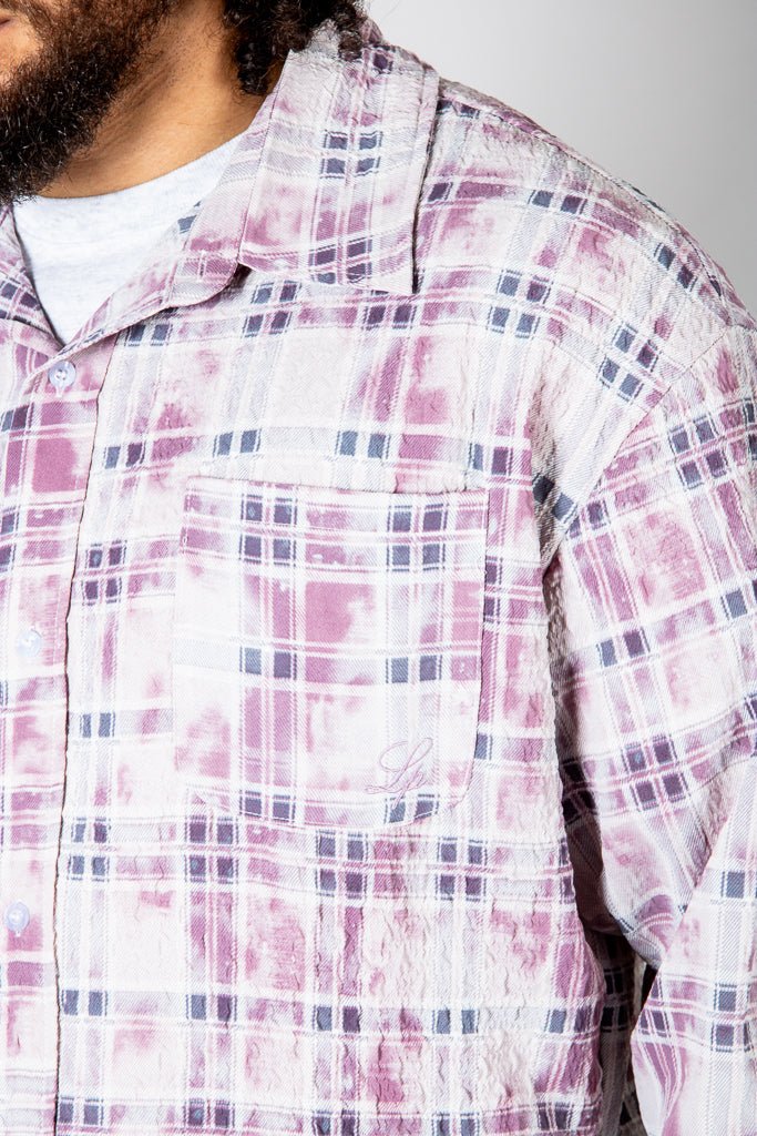 Pink Check Long Sleeve Button Through Shirt - Liquor n Poker