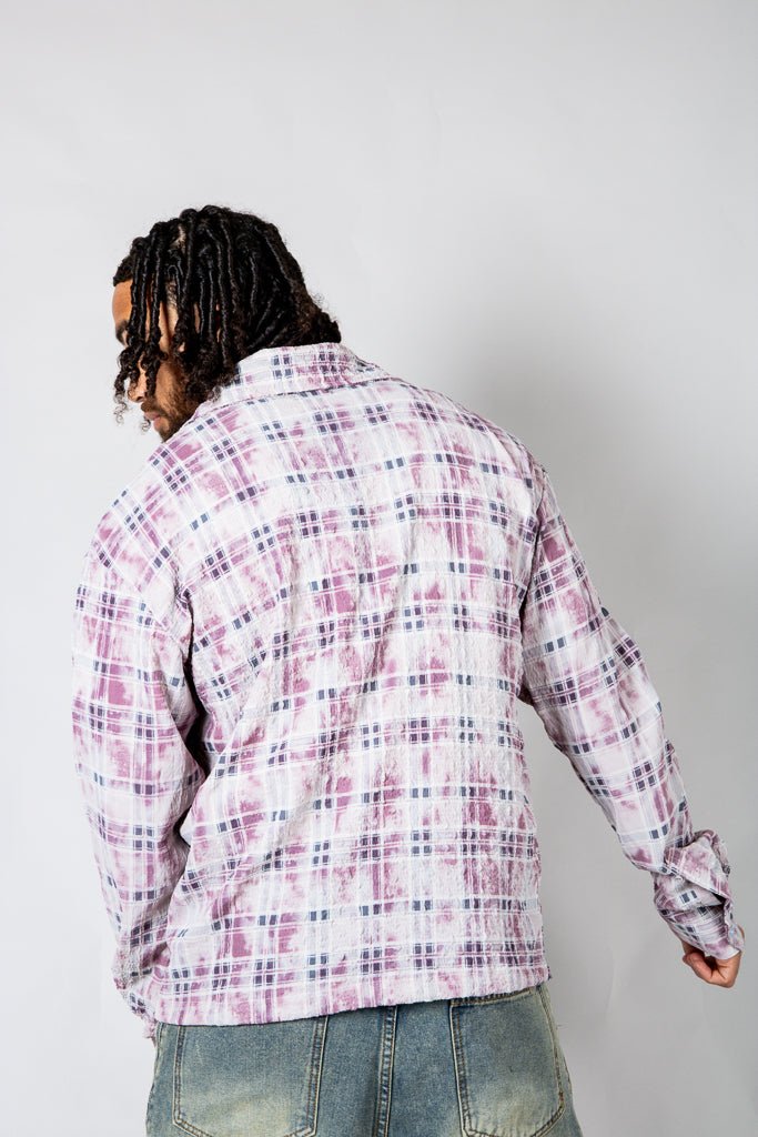 Pink Check Long Sleeve Button Through Shirt - Liquor n Poker