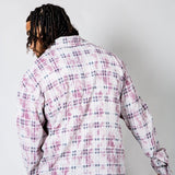 Pink Check Long Sleeve Button Through Shirt - Liquor n Poker