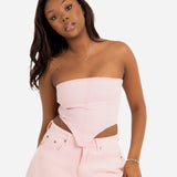 Pink Denim Bandeau Top - Liquor n Poker