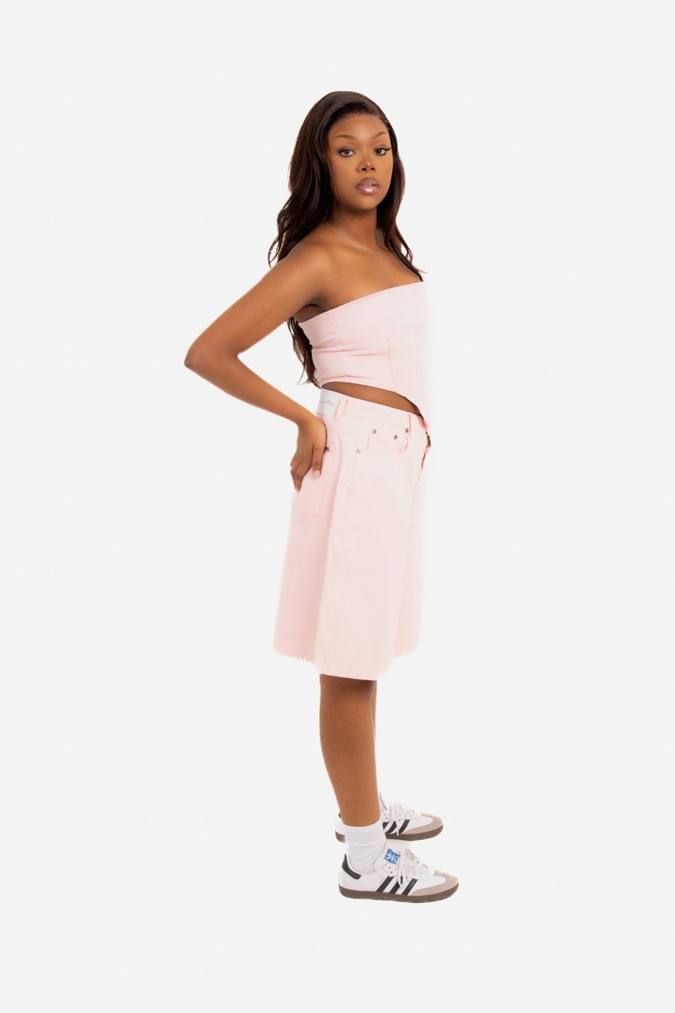 Pink Denim Jorts - Liquor n Poker