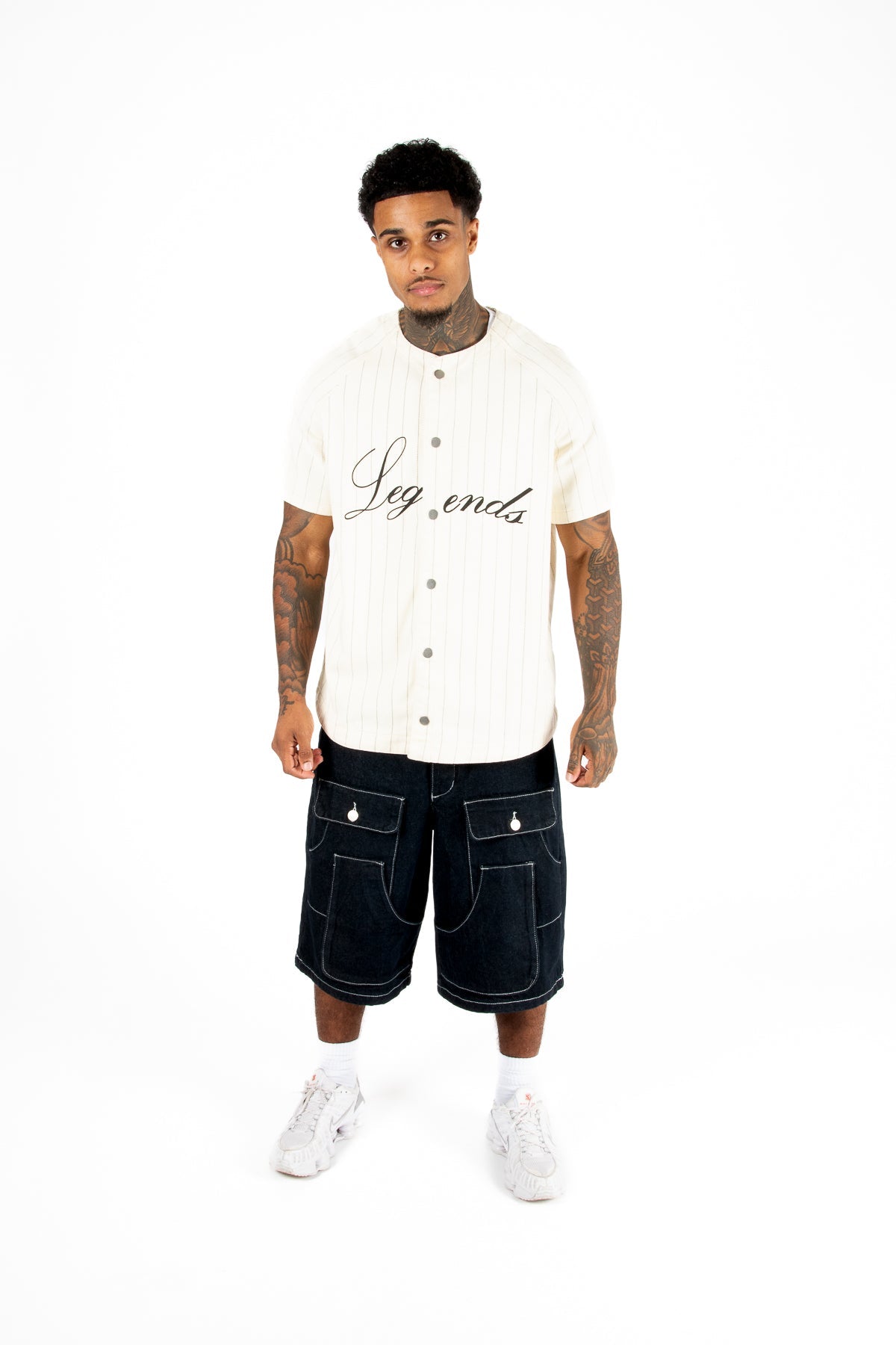 Pinstripe Denim Jersey Shirt - Liquor n Poker