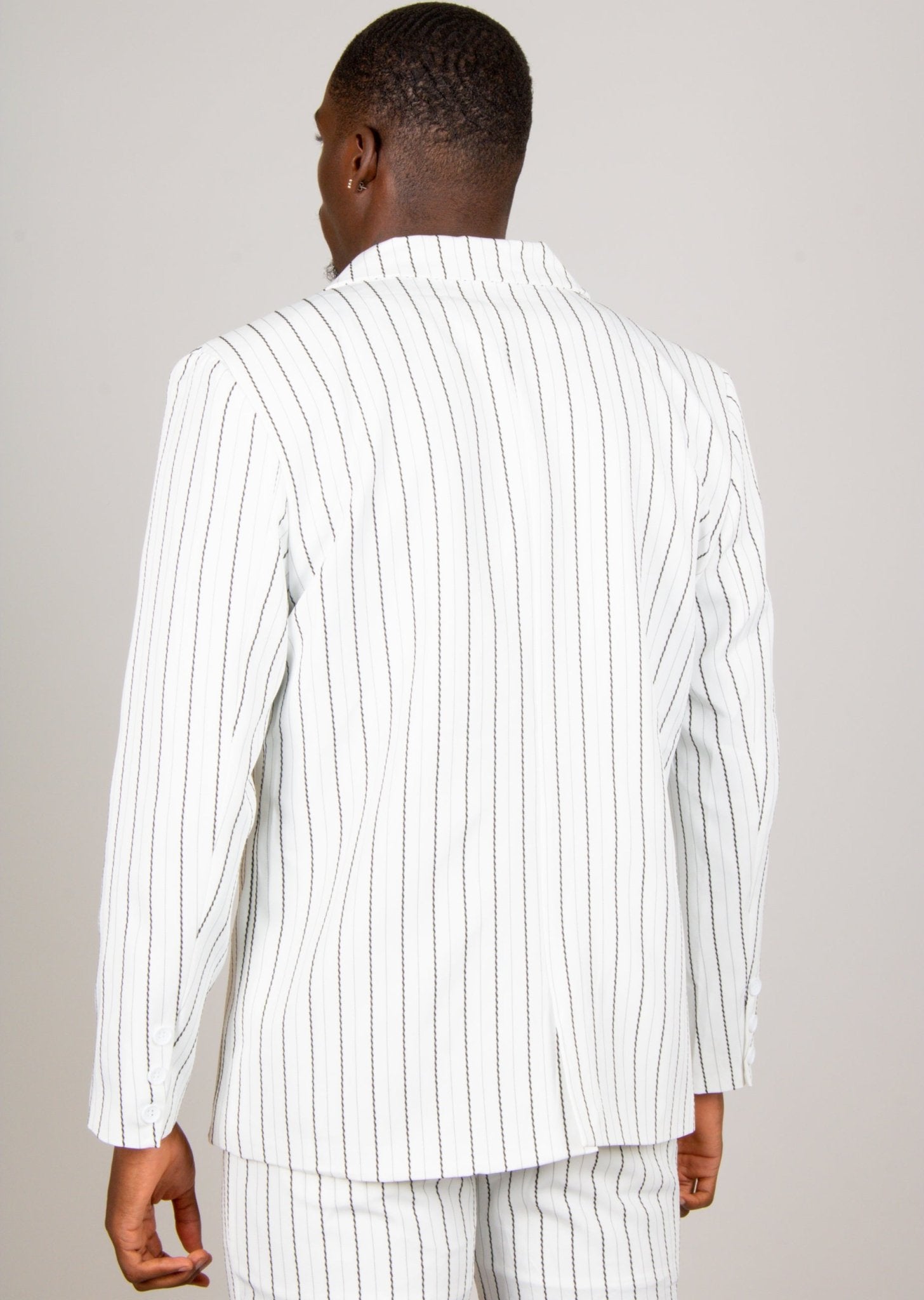 Pinstripe Oversized Blazer In White - Liquor n Poker