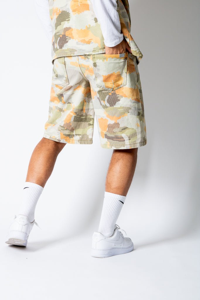 Pixel Camo Denim Jorts - Liquor n Poker