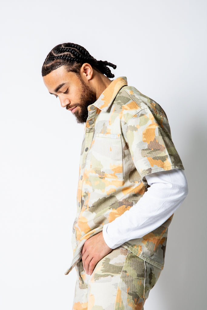 Pixel Camo Denim Shirt - Liquor n Poker