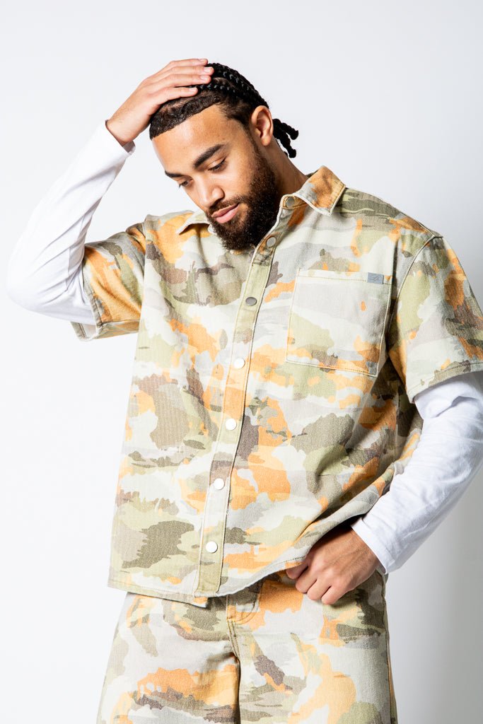 Pixel Camo Denim Shirt - Liquor n Poker