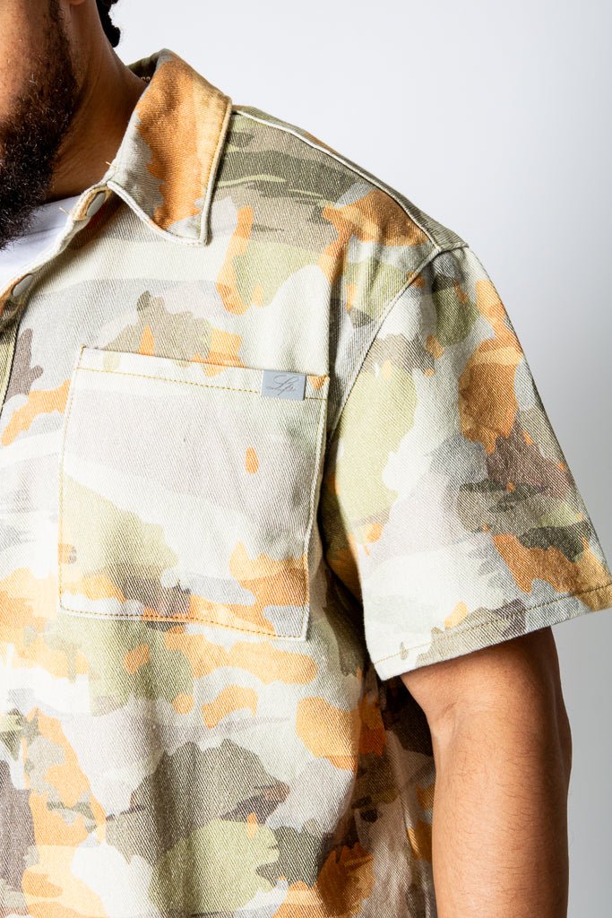 Pixel Camo Denim Shirt - Liquor n Poker