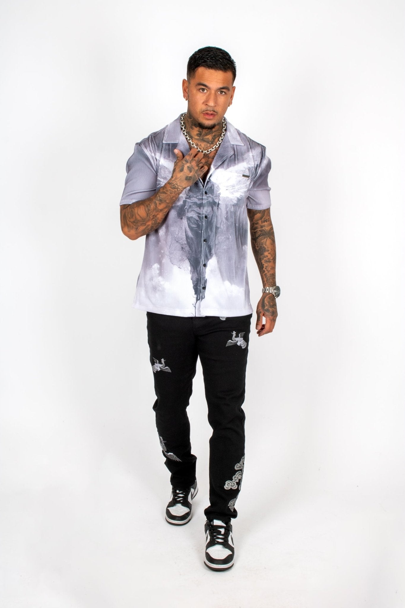 Plissé Angel Print Shirt - Liquor n Poker