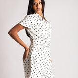 Polka Dot Belted Denim Playsuit - Liquor n Poker
