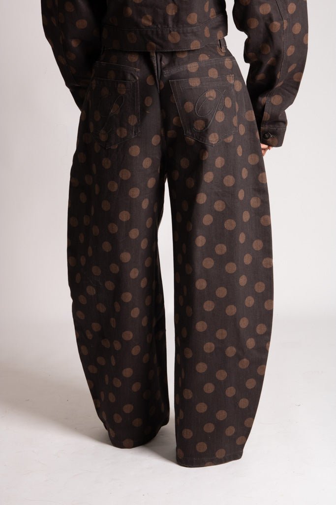 Polka Dot Horseshoe Jeans in Chocolate - Liquor n Poker