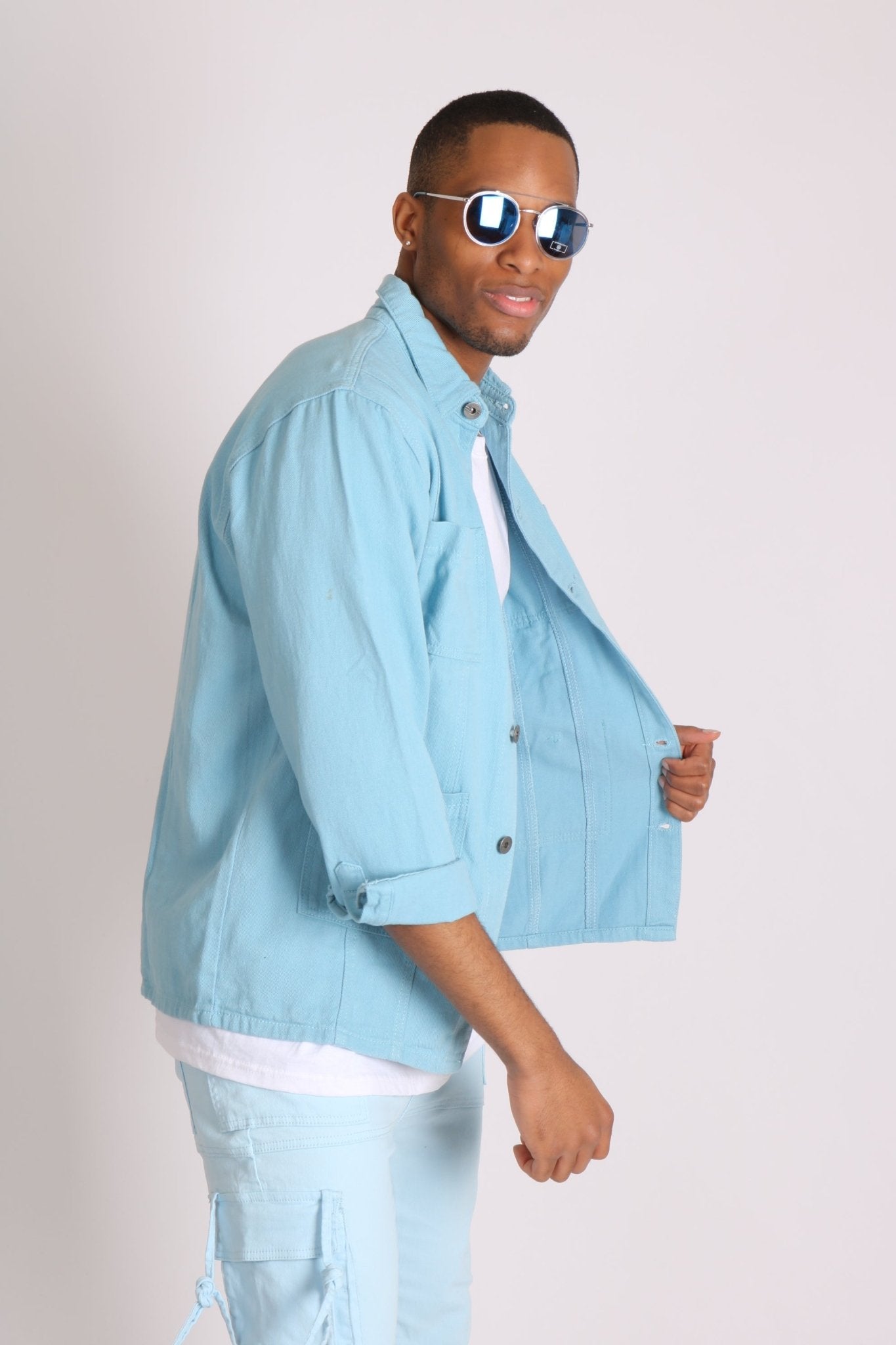 Powder Blue Utility Jacket - Liquor n Poker