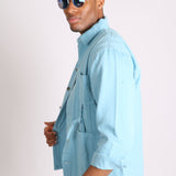 Powder Blue Utility Jacket - Liquor n Poker